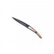Couteau Deejo lame 9.5cm lisse noire manche bois genévrier - 2