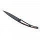 Couteau Deejo lame 9.5cm lisse noire manche bois genévrier - 4