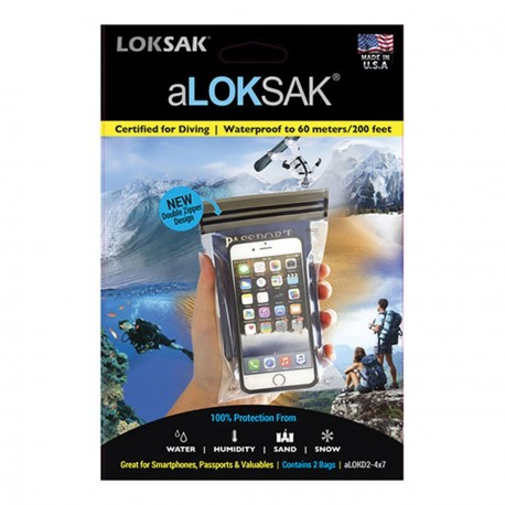 Pack 2 Sacs Waterproof 16 x 10 cm Loksak - 1