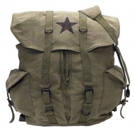 Sac à dos en toile Vintage Weekender Star - Vert Olive - 1