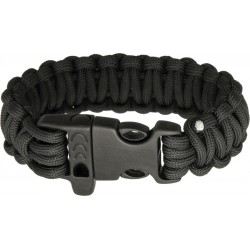 Bracelet Paracorde Noir simple tressage - Medium