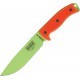 Couteau lame lisse Model 6 lame vert venin manche orange Esee - 1