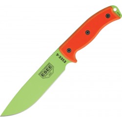 Couteau lame lisse Model 6 lame vert venin manche orange Esee - 1