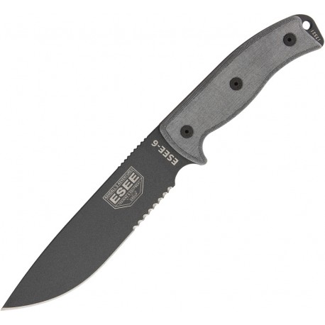 Couteau lame semi dentelée étui noir Model 6 Esee - 1