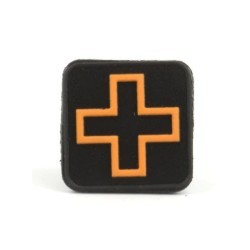 Patch PVC Noir croix Orange ELEVEN10 - 1