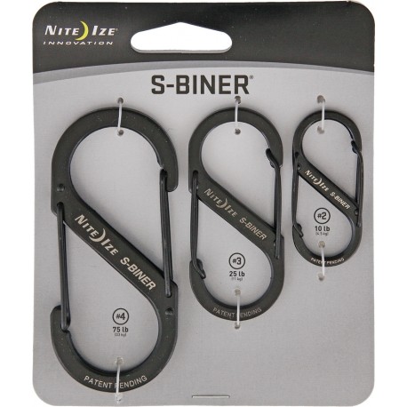 Mousquetons Noirs S-Biner Nite Ize - Pack de 3 - 1