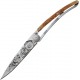 Couteau Deejo Tatoo Montre lame 9.5cm lisse manche bois de Genévrier - 2