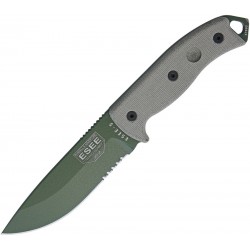 Couteau lame semi dentelée verte poignée verte Model 5 Esee - 3