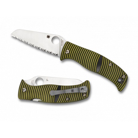 Couteau Spyderco Caribbean lame 9.4cm Dentelée Acier manche G-10 (Fibre de verre) - C217GPSF - 1