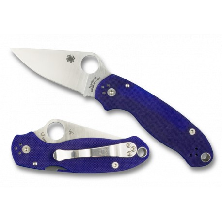 Couteau Spyderco PARA 3 lame 7.5cm Lisse Acier manche G-10 (Fibre de verre) - C223GPDBL - 1