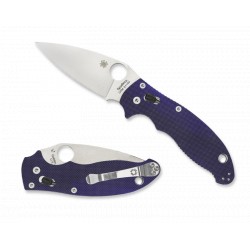 Couteau Spyderco Manix 2 lame 8.6cm Lisse Satin manche G-10 (fibre de verre) - C101PDBL2 - 1