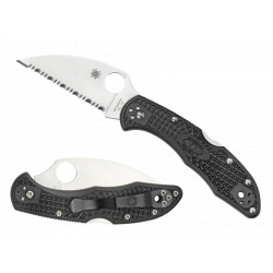 Couteau Spyderco Delica 4 lame 7.3cm dentelée Satin manche FRN - C11FSWCBK - 2