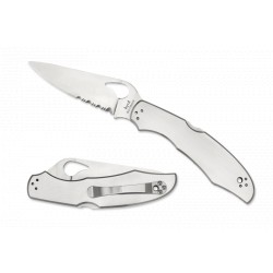 Couteau Spyderco Cara Cara 2 Lame 9.5cm Semi dentelée Manche Acier Inoxydable - BY03PS2 - 2