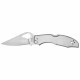 Couteau Spyderco Byrd Meadowlark 2 lame lisse 7.5cm manche acier inoxydable BY04P2 - 1