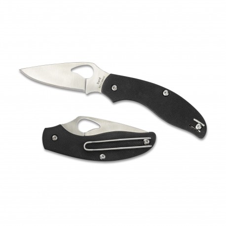 Couteau Spyderco Byrd Tern noir lame lisse 7cm manche G-10 (fibre de verre) BY23GP - 1