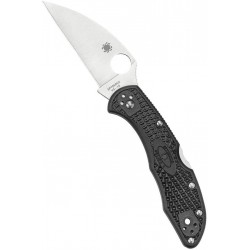 Couteau Spyderco 7.3cm Delica lame lisse acier VG-10 manche FRN (Nylon renforcé) - C11FPWCBK