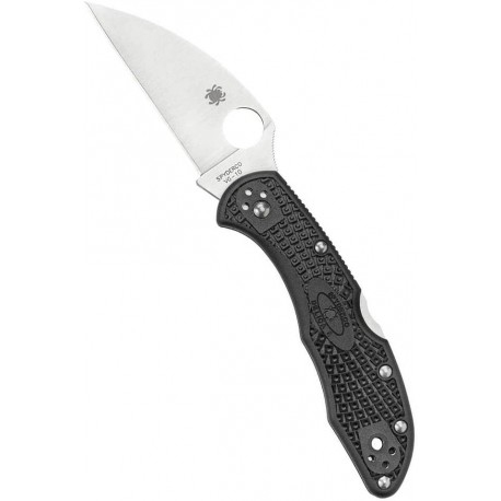 Couteau Spyderco 7.3cm Delica lame lisse acier VG-10 manche FRN (Nylon renforcé) - C11FPWCBK - 1