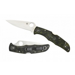 Couteau Spyderco Endura 4 lame 9.7cm lisse manche FRN (Nylon renforcé) - C10ZFPGR - 1