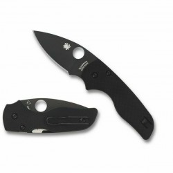 Couteau Spyderco Lil Native lame 6.1cm Lisse Noir manche G-10 (Fibre de verre) - C230GPBBK - 2