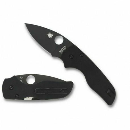 Couteau Spyderco Lil Native lame 6.1cm Lisse Noir manche G-10 (Fibre de verre) - C230GPBBK - 1