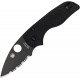 Couteau Spyderco Lil Native lame 6.1cm Dentelée Noir manche G-10 (Fibre de verre) - C230GSBBK - 1