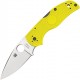 Couteau Spyderco Native 5 lame 7.5cm Lisse Satin manche jaune FRN (Nylon renforcé) - C41PYL5 - 1