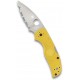 Couteau Spyderco Native 5 lame dentelée 7.5cm Lisse Satin manche jaune FRN (Nylon renforcé) - C41PYL5 - 3