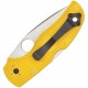 Couteau Spyderco Native 5 lame dentelée 7.5cm Lisse Satin manche jaune FRN (Nylon renforcé) - C41PYL5 - 2