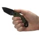 Couteau Shuffle II Kershaw vert olive lame lisse 6.6cm - 3