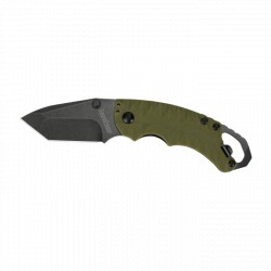 Couteau Shuffle II Kershaw vert olive lame lisse 6.6cm - 2