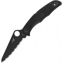 Couteau Spyderco Pacific Salt II lame 9.6cm dentelée Noir manche FRN (Nylon renforcé) - C91SBBK2 - 3