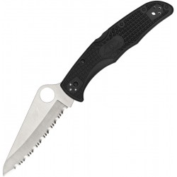 Couteau Spyderco Pacific Salt II lame 9.6cm dentelée satin manche FRN (Nylon renforcé) - C91SBK2 - 3