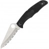 Couteau Spyderco Pacific Salt II lame 9.6cm dentelée satin manche FRN (Nylon renforcé) - C91SBK2