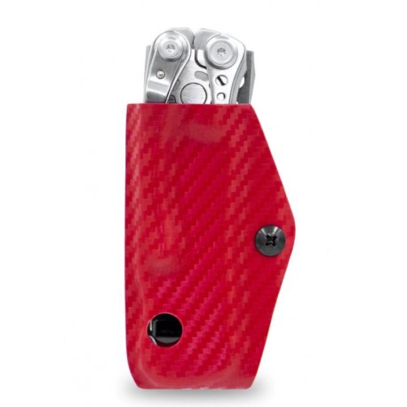 Etui pour outil multifonctions Leatherman Skeletool CLIP-&-CARRY rouge carbone - 1