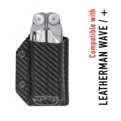 Etui pour outil Leatherman Wave et Wave + CLIP-&-CARRY noir carbone