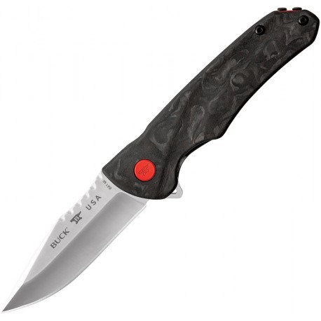 Couteau Buck Sprint Pro lame 8cm Lisse Satin manche fibre de carbone marbré - 12139 - 1