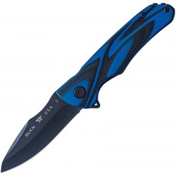 Couteau Buck Sprint OPS Pro lame 8cm Lisse Noir manche G10 (fibre de verre) Noir et Bleu - 12134 - 1