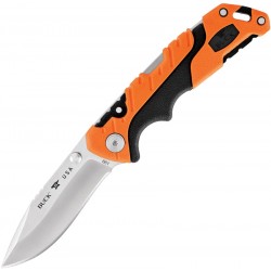 Couteau Buck Pursuit Pro lame 7.6cm Lisse Satin manche nylon noir et orange - 12756 - 1