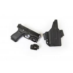 Holster ceinture PERUN LC pour Glock 19 avec TLR 7/8 RAVEN ambidextre - 1