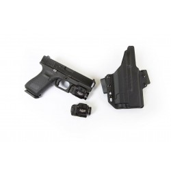 Holster ceinture PERUN LC pour Glock 19 avec TLR 7/8 RAVEN ambidextre