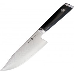 Couteau de Chef Bowie Damascus lame lisse 17.8cm MATTIA BORRANI - B087A - 1