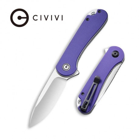 Couteau Elementum lame lisse acier D2 7.5cm manche violet G10 CIVIVI - 1