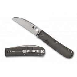 Couteau Spyderco Swayback lame lisse acier 9cm manche noir Titane - C249TIP - 2