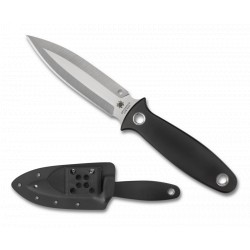 Couteau Spyderco Nightstick lame lisse acier 10.5cm manche noir G-10 (fibre de verre) - FB47GP - 1