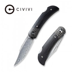 Couteau Rustic Gent Noir lame lisse Damascus 7.5cm manche G-10 (fibre de verre) CIVIVI