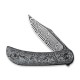 Couteau Appalachian Drifter lame lisse Damascus 7.5cm manche gris/noir Fibre de carbone G-10 CIVIVI - 6