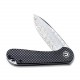Couteau Elementum lame lisse Damascus 7.5cm manche G-10 Fibre de carbone CIVIVI - 3