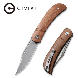 Couteau Appalachian Drifter lame lisse acier CPM S35VN 7.5cm manche Micarta marron CIVIVI - 2