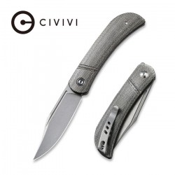 Couteau Appalachian Drifter lame lisse acier CPM S35VN 7.5cm manche Micarta vert foncé CIVIVI - 1