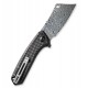 Couteau Mini Mastodon lame lisse Damascus 7.5cm manche G-10 Fibre de carbone CIVIVI - 5